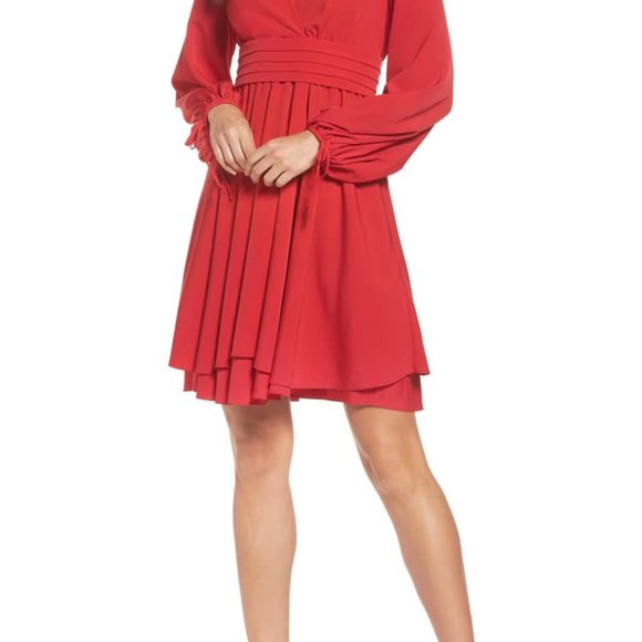 ELIZA J FLARE DRESS LONG SLEEVES RED SIZE 10 NWT - Picture 5 of 5